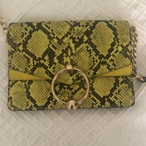 top shop lime green snakeskin purse